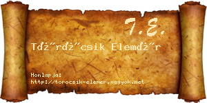 Töröcsik Elemér névjegykártya