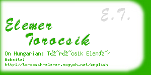 elemer torocsik business card